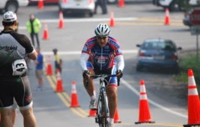 Man on bike in cycling event