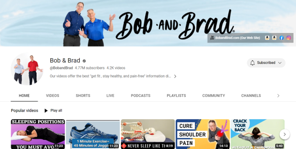 Bob and Brad youtube channel