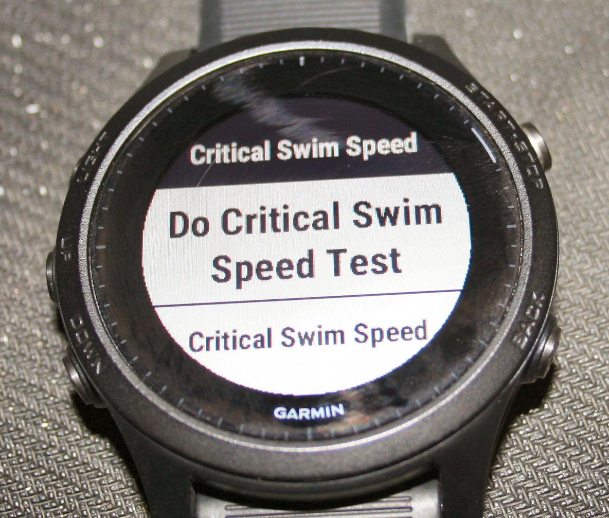 CSS swim threshold garmin