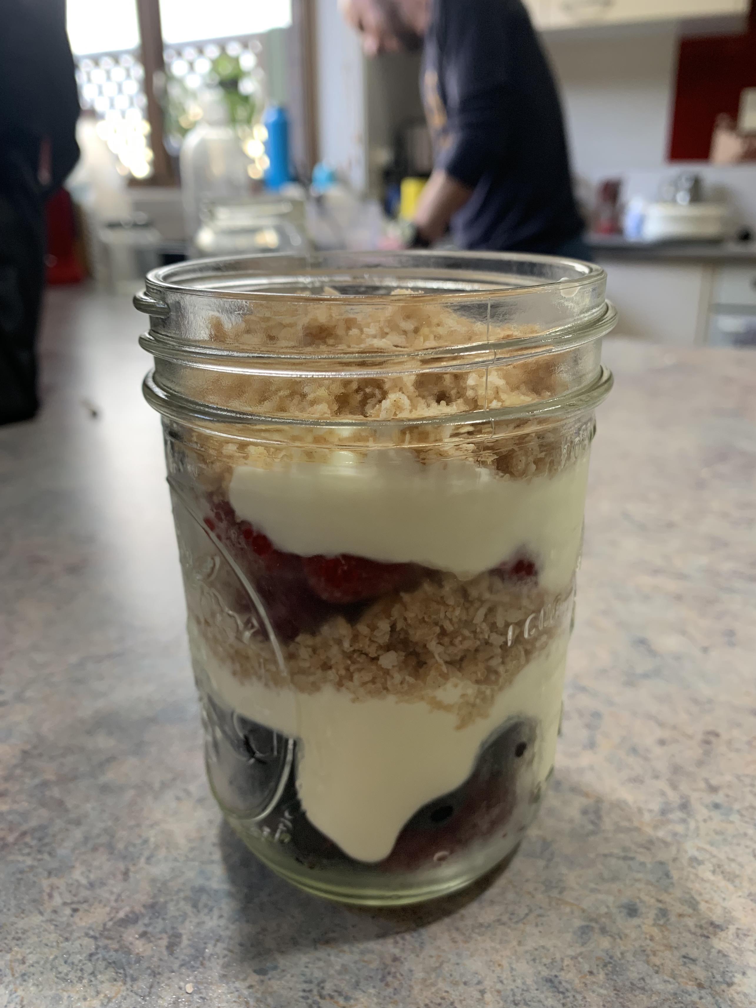 Berry coconut walnut parfait